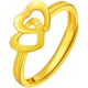 Puli Hong Kong duty-free gold ring for women, non-fading, real gold imitation 999 pure gold love ring, live mouth, adjustable gift, large flower ring, same style for men and women