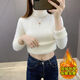 Gtyuwvg plus samt verdickter Basishemd für Frauen im Herbst und Frühling tragen neue Stilmischung mit warmem Rollkragenpullover für Frauen Blue 1098# Integrated (Velvet) s