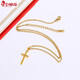 Nianfu sand gold cross pendant au750 gold pendant necklace accessories men and women niche design pendant for girlfriend Chinese Valentine's Day birthday gift