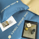 Derenxin bed four-piece bed quilt cover sheet pillowcase single and double bedding washed cotton brushed embroidered quilt cover sheet Bentley blue (light luxury embroidery style) single bed three-piece set - suitable for 150*200 quilts