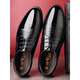 
Kadile Crocodile High-end Brand Leather Shoes Men's Korean Style Business Casual Leather Spring British Black Inner Heightening Formal Men's Shoes Breathable Hollow Wedding Shoes Real Sheep 9905+Brown 38