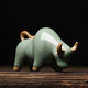 Qianyi tea pet cow ornaments twelve zodiac signs bullish tea play Ruyao open piece tea pet tea table accessories pouring tea animals Ruyao cow (bean green)