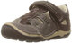 Stride rite children's toe-cap sandals, lightweight and comfortable outdoor sports shoes, Velcro design, Brown 4 Wide Toddler