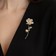 Oppenheim benheart rose brooch coat brand light luxury high-end brooch women's exquisite fashion high-end pearl corsage holiday gift brooch-blooming eternity champagne gold 1