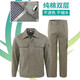Bangguyipin State Grid work clothes suit men's pure cotton long-sleeved spring, autumn and winter power electrician cotton work clothes tops and pants 6005 double-layer olive green suit 175/XL