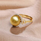 Queen of Pearls South Sea Gold Pearl Ring Fashionable Saltwater Pearl Ring Birthday Gift to Last a Lifetime