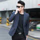 Dubbing Spring and Autumn Thin Casual Suit Men's Korean Style Slim Single Suit Top Light Luxury Business Youth Small Suit Jacket Fashion 8606 Blue L (175)
