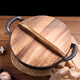 Baijie fir pot lid household wooden pot lid solid wood lid round wok lid large pot lid water tank lid 32cm