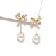 Qlady bow tassel earrings, feminine and high-end, 2025 new imitation pearl earrings, light luxury earrings gift