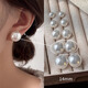 DAISY DREAM 925 silver French flat round steamed bun Shijia large pearl earrings for women light luxury temperament high-end earrings fashion earrings 10mm flat round steamed bun pearl earrings 925 silver straight needle style
