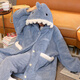 Sensheng Coral Fleece Pajamas Women 2025 New Autumn and Winter Pajamas Long Style Internet Celebrity Thickened Flannel Home Clothes Shark Dark Shark Clothing Robe S Recommendation 80-100Jin Jin is equal to 0.5 kg
