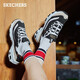 Skechers New Year Gift Black and White Gold Panda Shoes Winter Couple Shoes Retro Dad Shoes Casual Sports Shoes 66666228