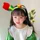 Jieyi's cute new tulip flower headband super cute caterpillar cartoon headband performance photo hairpin funny headband 1 red flower headband 18*16*2cm