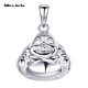 Miss JuJu pt950 platinum pendant Maitreya Buddha platinum smooth big belly Buddha pendant Smiling Buddha platinum necklace for women Pendant weight 7.9-8.1g + with black leather rope