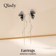 Qlady Gradient Butterfly Tassel Earrings Women's 2025 Temperament High-end Silver Needle Earrings Niche Earrings Birthday Gift