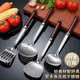 Shangjiabang 304 Holzgriff Kochspatel Haushalt Edelstahl Löffel Set Küche Kochlöffel verdickter Holzgriff Spatel + Suppenlöffel + Sieb