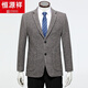Hengyuanxiang winter thick wool suit jacket men's tops middle-aged loose business casual large size suit gray coffee color 35a6879 175/92A recommended 138-158Jin Jin equals 0.5 kg