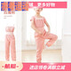 Zailu sweat suit for female dancers, children's body pants overalls, warm-up pants, practice pants, ballet jumpsuit, rose pink, pink short-sleeved bottoming, size 120, size 130, height 110-120cm