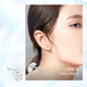 Chow Tai Sang platinum earrings Pt950 platinum earrings star and moon asymmetric earrings birthday gift for girlfriend Platinum star and moon earrings 1.38g