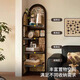 Yihuanyu Medieval style floor-standing furnishings living room corner cabinet retro storage rack multi-layer storage cabinet next to modern decorative painting