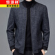 Hengyuanxiang Chaqueta de Lana de Otoño para Hombre Cuello de Béisbol Chaqueta Informal Corta de Lana de Otoño e Invierno Ropa para Hombres de Mediana Edad y Ancianos Azul Marino 2XL 185