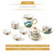 Yongfengyuan (auratic) Xingfu Heming 12-piece tea set household Kung Fu tea set cover bowl fair tea cup gift box tea set 12 pieces