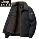 JEEP SPIRIT velvet thickened jacket men's winter new middle-aged and elderly dad's cotton coat lamb velvet casual sports jacket new product black 3XL