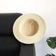 ALBINELE white top hat small fragrance Hepburn style retro summer British French elegant photo hat flat top lady straw hat beige adjustable