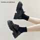CAMILA KSENIA small leather shoes British style ladies 2025 new autumn thick sole fashion versatile single shoes platform Loaf shoes brand matte black 37