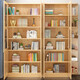 Yuxiang all solid wood bookcase bookshelf floor-standing storage rack living room with glass door storage cabinet combination multi-layer large capacity bookcase with cabinet door A type 80*200*32cm