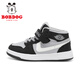 BOBDOG children's shoes warm high-top sneakers winter boys' velvet children's sports shoes 106525103 black/sky gray 37