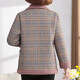 Wanhe middle-aged and elderly women's clothing, temperament, velvet and thickened coat, lapel plaid cotton coat, middle-aged mother's short cotton jacket and cotton coat