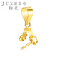 Junhong 18K gold buckle, jade buckle, classic plum blossom buckle, beeswax crystal pendant clip, stamped thin K gold melon seed buckle, Valentine's Day gift, small size 18K gold