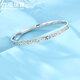 Lukfook Jewelry Platinum Bracelet Platinum 950 Crushed Ice Closed Solid Bracelet Price 54mm - Approximately 26.82 grams