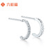 Liuguifu Jewelry PT950 platinum earrings plain white gold earrings earrings gift for women PT0200062 1.55g