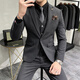 Luo Meng brand light luxury high-end suit suit men's plus size solid color suit suit men's three-piece suit groom wedding dress suit groomsmen dark gray suit + vest + trousers L