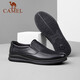 Camel (CAMEL) business casual shoes autumn middle-aged men's soft leather slip-on shoes A132287560-1 black 39