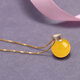 Drops of water turn into beads. Gift: Nanzhu family amber beeswax pendant 18k gold pendant. Selected high-quality beeswax rough stone. 11-12mm beeswax round beads + yellow 18k gold holder.