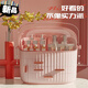Cosmetic storage box for delicate lipstick and skin care products, dust-proof, covered, high-end storage rack box, drawer type, fat model, ivory white, large size with mirror