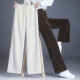 Jamie's Corduroy Pants Women's Loose Wide-Leg Pants Women's Corduro Pants Chenille Velvet Thickened Casual Women's Pants Autumn and Winter New Brown Color - No Velvet 6XL (Recommended 191-230Jin [Jin equals 0.5 kg])