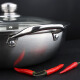 Ji Rui 304 stainless steel hot pot basin 32CM mandarin duck hot pot glass lid set hot pot spoon soup spoon colander two-flavor hot pot easy to clean induction cooker gas stove universal JR3063