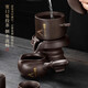 Tao Fuqi purple sand automatic tea set home gift Kung Fu lazy tea maker stone ground teapot tea cup complete set customized Zen Tao purple sand tea set + fair cup 1 piece