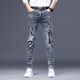 European moderno marca de moda y otoño Jeans impresos con luz impresa para hombres European European pantalones de moda elástica de alta gama SN1916 Blue Grey 6628 31 Circunción de cintura (2 pies 4)