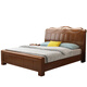 Modern Chinese double bed rubber wood solid wood bed 1.5m bed home bedroom 1.8m storage large bed wedding bed single bed color please note 1800*2000mm frame structure