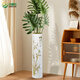 
Lumke vase resin anti-fall floor high-end flower arrangement living room ornament white bamboo report safety height 55cm large vase 9737