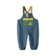 Papa crawl autumn new baby contrasting overalls overalls for boys and girls versatile fashionable casual pants blue 110 cm