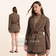 GOELIA coffee-colored suit women's jacket party winter waist small fragrant woolen suit 10CL6E1U0 86Y coffee color M