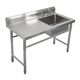 Commercial stainless steel sink with stand kitchen single and double sinks for washing dishes and vegetables wash basin with platform canteen thickened version 100*50*80 single pool right platform
