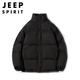 JEEP SPIRIT winter down jacket men's American trend 2024 new trendy student loose large size stand-up collar thickened jacket black stand-up collar normal size XL recommended 135-150Jin Jin equals 0.5 kg