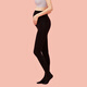 INUjIRUSHI maternity leggings, autumn and winter belly support, warm, high-waisted segmented compression pantyhose, foot socks 180D600D 180D Lycra pantyhose, black L-LL (hips 95~115)